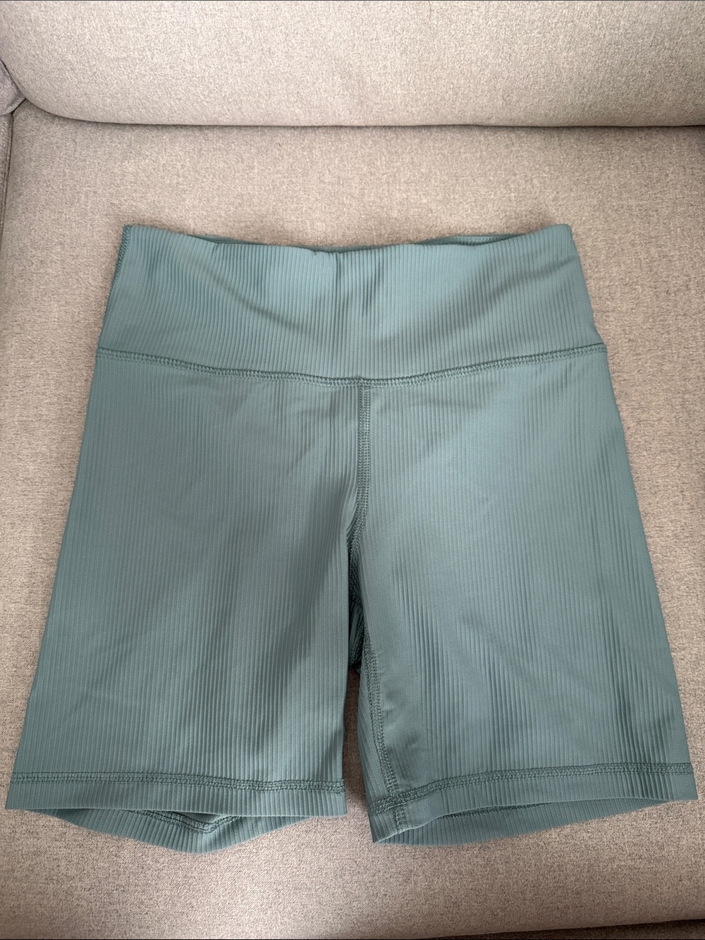 Old Navy Ribbed High-Waist Bike Shorts in Teal Green